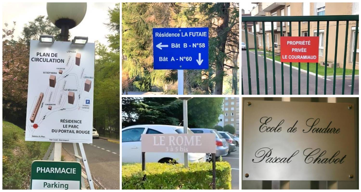 Exemples de signalétiques extérieures